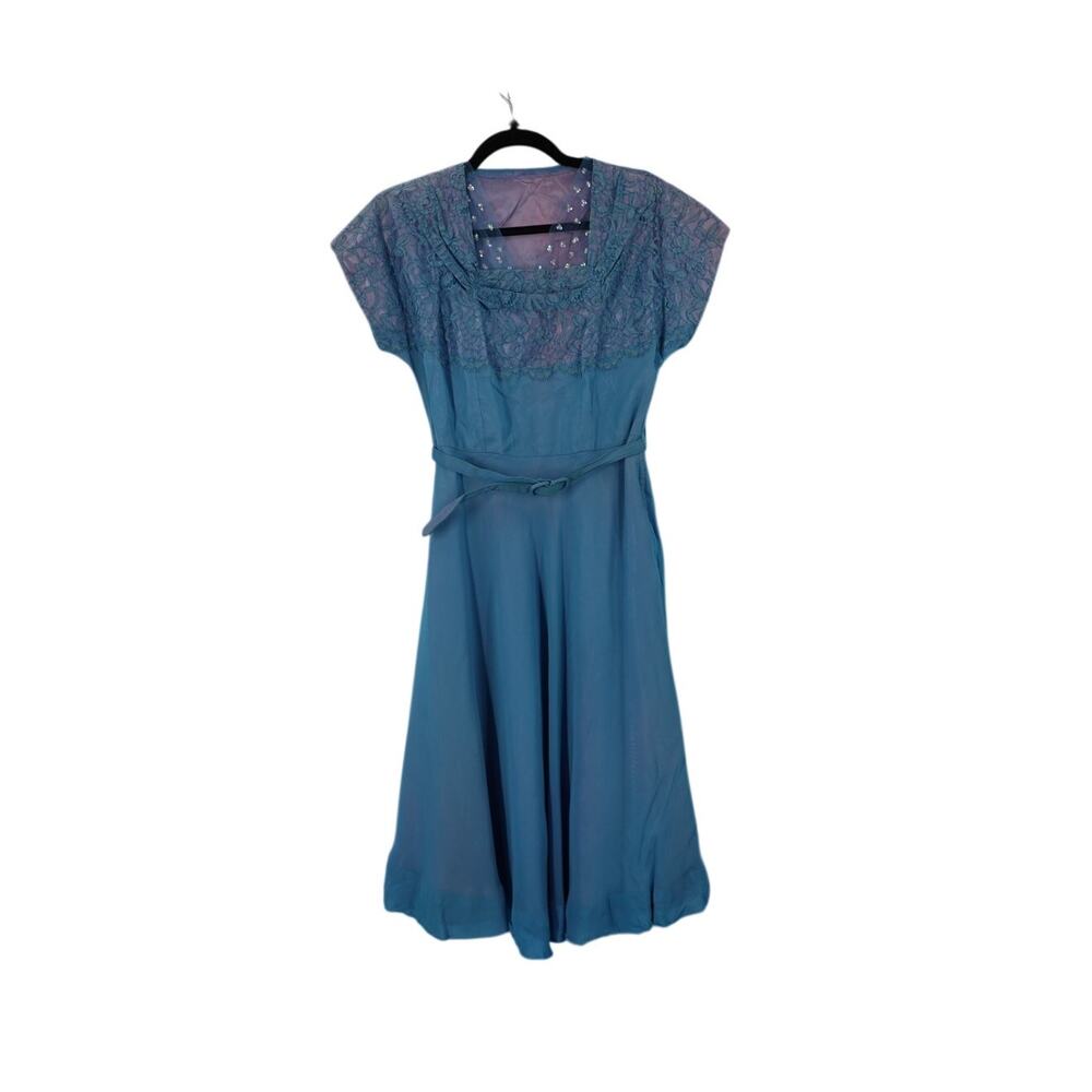 Vintage 1950s Blue Formal Dress